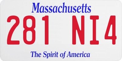 MA license plate 281NI4