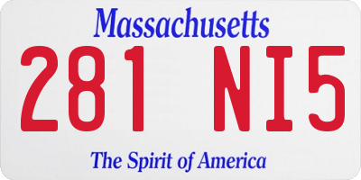 MA license plate 281NI5
