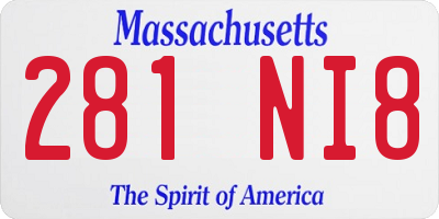 MA license plate 281NI8