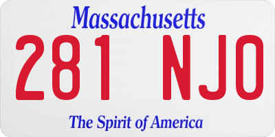 MA license plate 281NJ0