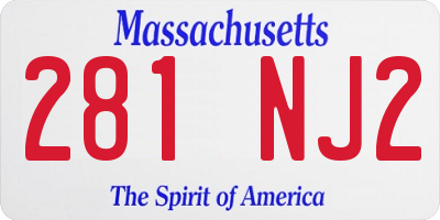 MA license plate 281NJ2
