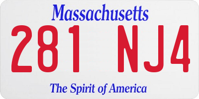 MA license plate 281NJ4