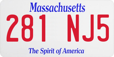 MA license plate 281NJ5