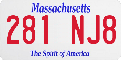 MA license plate 281NJ8