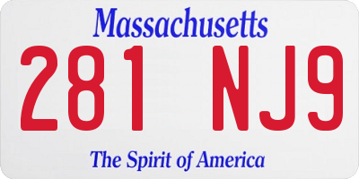 MA license plate 281NJ9