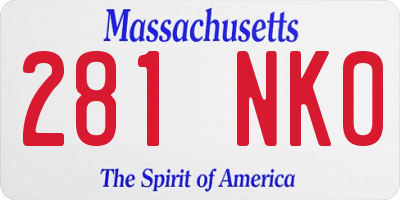MA license plate 281NK0