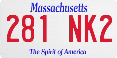 MA license plate 281NK2