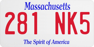 MA license plate 281NK5