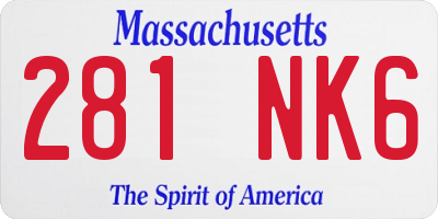 MA license plate 281NK6