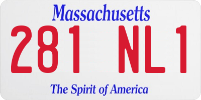 MA license plate 281NL1