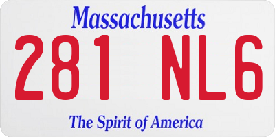 MA license plate 281NL6