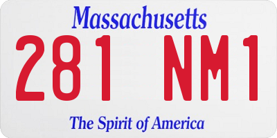 MA license plate 281NM1