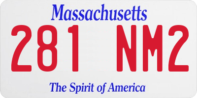 MA license plate 281NM2