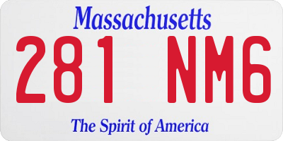 MA license plate 281NM6