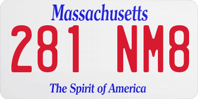 MA license plate 281NM8