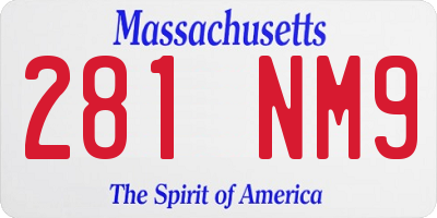 MA license plate 281NM9