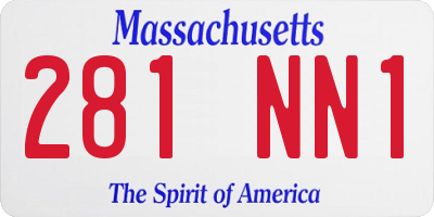 MA license plate 281NN1