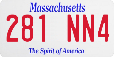 MA license plate 281NN4