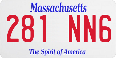 MA license plate 281NN6