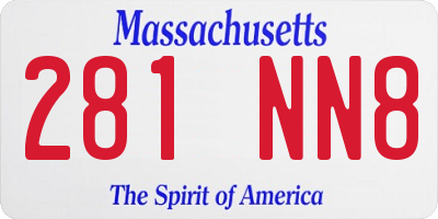 MA license plate 281NN8