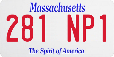 MA license plate 281NP1