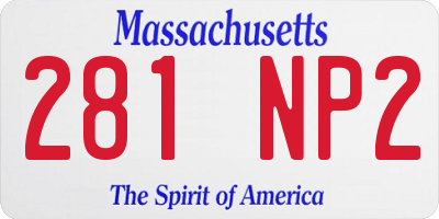 MA license plate 281NP2