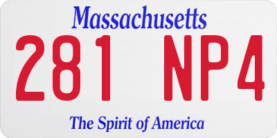 MA license plate 281NP4