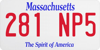 MA license plate 281NP5