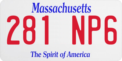 MA license plate 281NP6