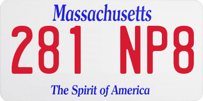 MA license plate 281NP8