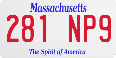 MA license plate 281NP9