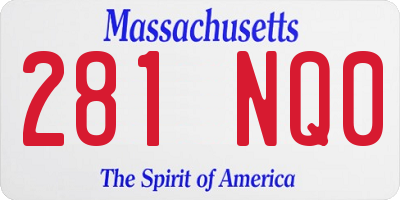 MA license plate 281NQ0