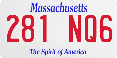 MA license plate 281NQ6