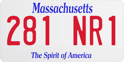 MA license plate 281NR1
