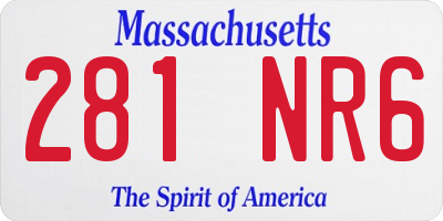 MA license plate 281NR6