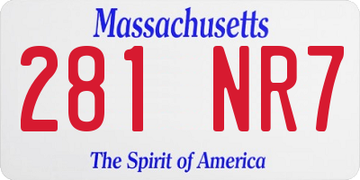 MA license plate 281NR7
