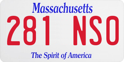 MA license plate 281NS0