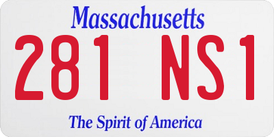MA license plate 281NS1