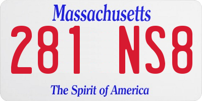 MA license plate 281NS8