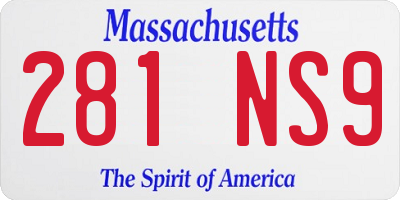MA license plate 281NS9