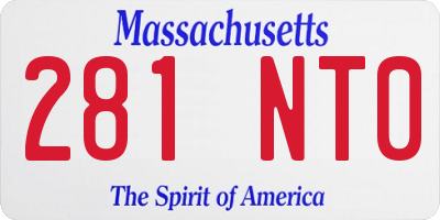 MA license plate 281NT0