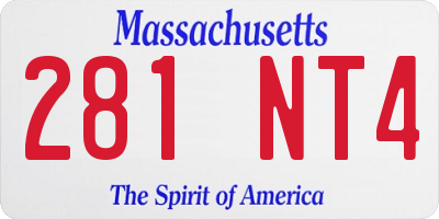 MA license plate 281NT4