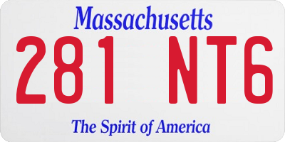 MA license plate 281NT6