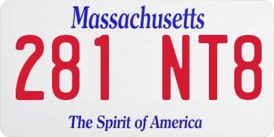 MA license plate 281NT8
