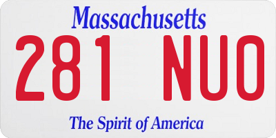 MA license plate 281NU0