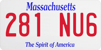 MA license plate 281NU6