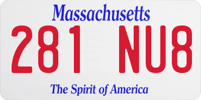 MA license plate 281NU8