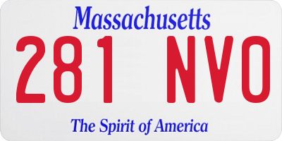 MA license plate 281NV0