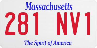 MA license plate 281NV1