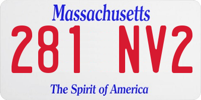 MA license plate 281NV2